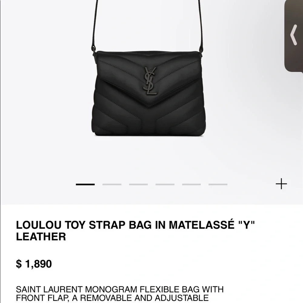 YSL LOULOU TOY STRAP BAG IN MATELASSÉ "Y" LEATHER - Picture 6 of 7